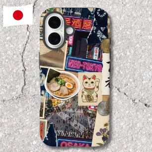 Japancore Collage Japanese Food Culture Art iPhone 16 Case
