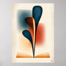 Japandi Abstract Book Art with Organic Forest Form
