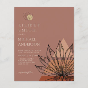 Japandi Abstract Scandinavian Geometric Wedding Flyer