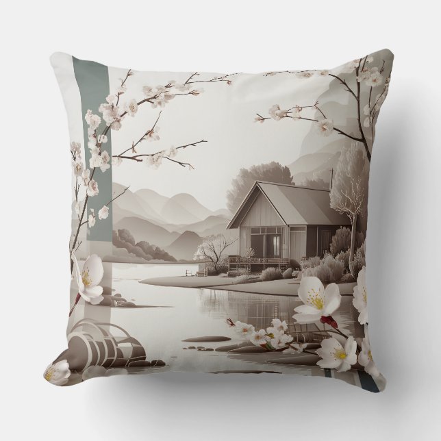 JAPANDI ART THROW PILLOW (Front)