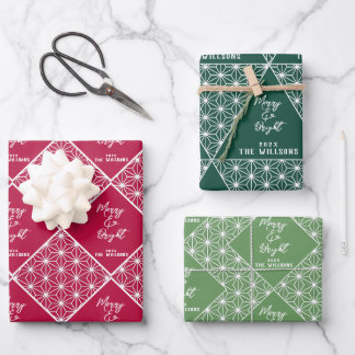 Japandi Christmas Wrapping Paper Set/ Modern Japan