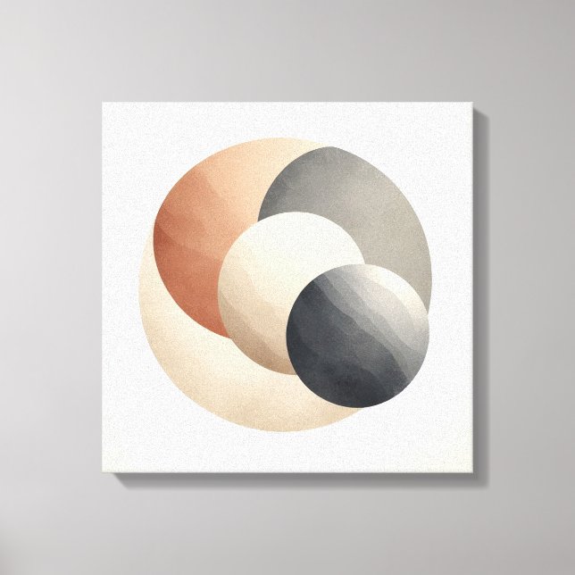 Japandi Eclipse Abstract for Balanced Interiors Canvas Print (Front)