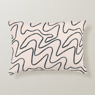 Japandi Minimalist Brush Stroke Pattern in Cream a Decorative Cushion