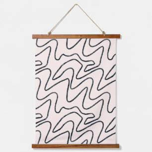 Japandi Minimalist Brush Stroke Pattern in Cream a Hanging Tapestry