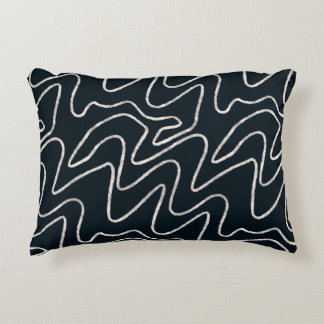Japandi Minimalist Brush Stroke Pattern in Cream Decorative Cushion