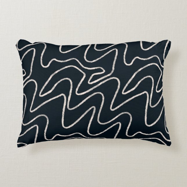 Japandi Minimalist Brush Stroke Pattern in Cream  Decorative Cushion (Front)
