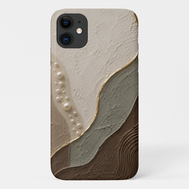Japandi Neutral Textured Design  Case-Mate iPhone Case (Back)
