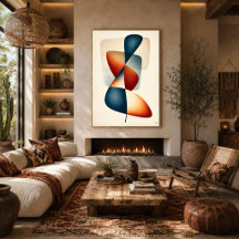 Japandi Organic Abstract Wall Art with Biomorphic 