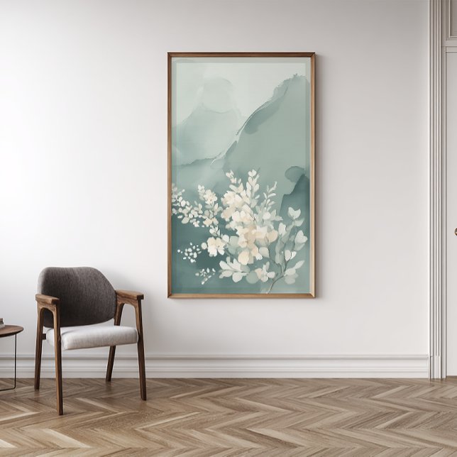 Japandi Sage Green Abstract Wall Art Print (Creator Uploaded)