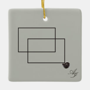 Japandi sea life coastal beige neutral monochrome ceramic ornament