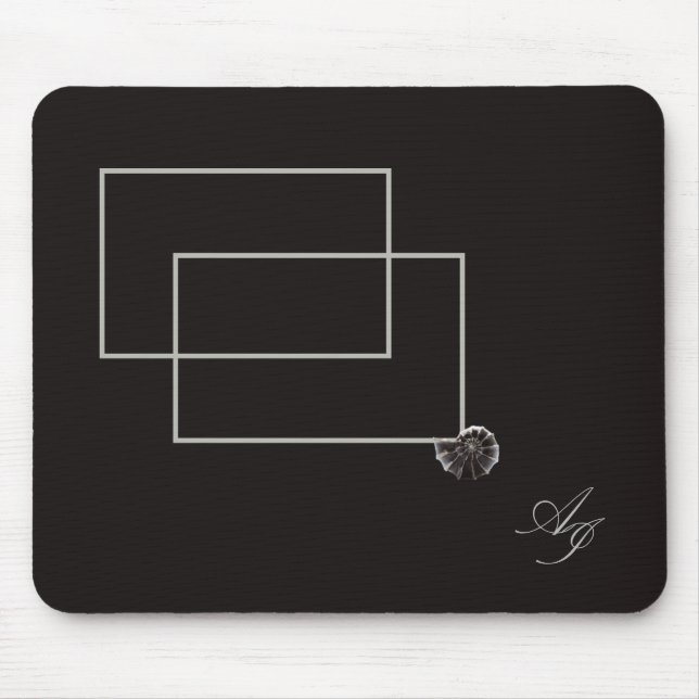 Japandi sea life coastal beige neutral monochrome mouse mat (Front)