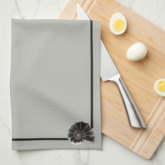 Japandi sea life coastal beige neutral monochrome tea towel (Quarter Fold)