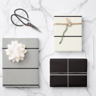 Japandi sea life coastal beige neutral monochrome wrapping paper sheet