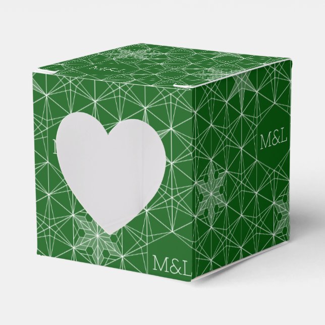 Japandi style Snowflake Wedding Favour Box (Front Side)