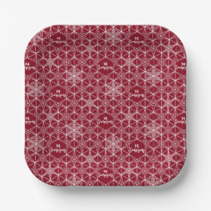 Japandi style Snowflake Wedding Paper Plate