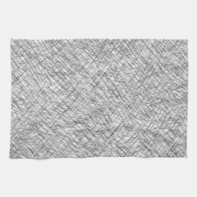 Japandi texture style simple lines scribble tea towel (Horizontal)