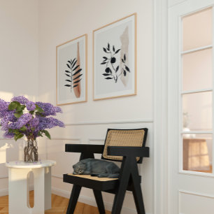 Japandi watercolor abstract print 