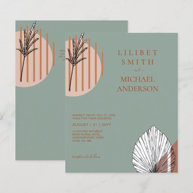 Japandi Wedding Scandinavian Abstract Geometric (Front/Back)