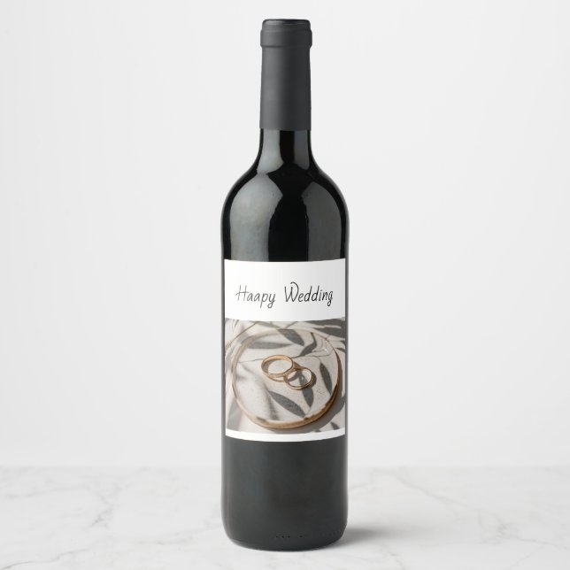 Japandi wedding wine label (Front)