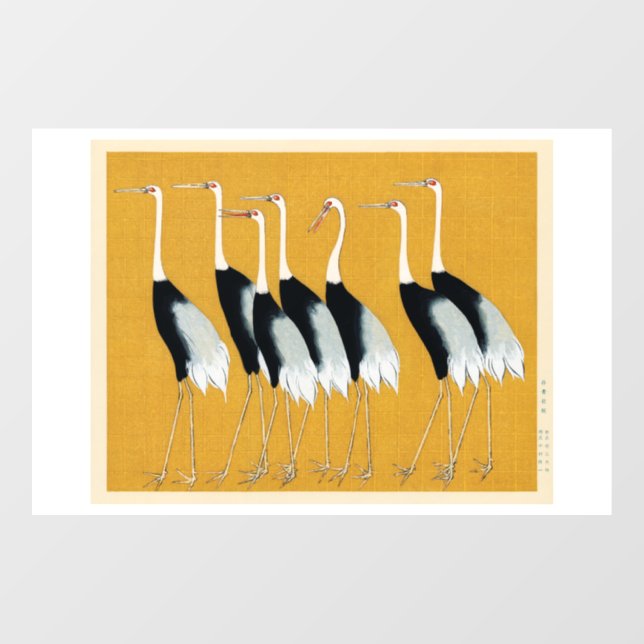 Japanes Cranes Window Cling (Sheet)