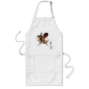 Japanese Abolone Diver and Octopus Fighting Long Apron