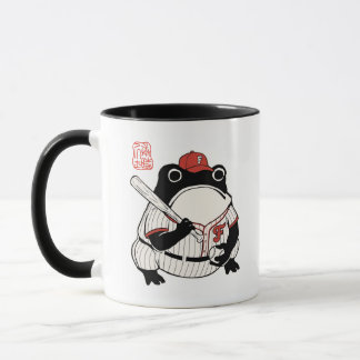 Japanese Aesthetic Baseball Frog Ukiyo-e Style Mug