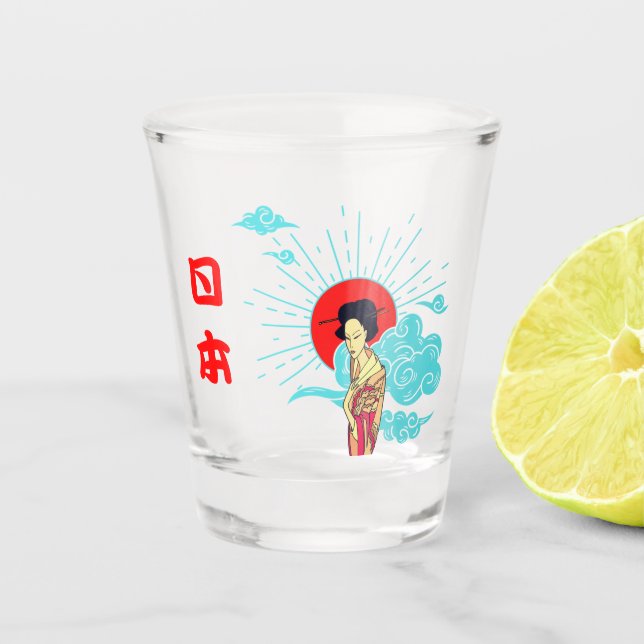 Japanese Aesthetic Cool Lady in Kimono Glass (Front)
