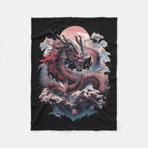 Japanese Aesthetic Dragon Japanese Art Japan Tatto Fleece Blanket