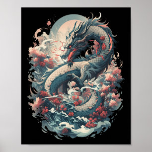 Japanese Aesthetic Dragon Japanese Art Japan Tatto Poster