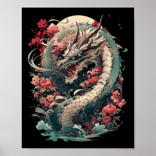 Japanese Aesthetic Dragon Japanese Art Japan Tatto Poster