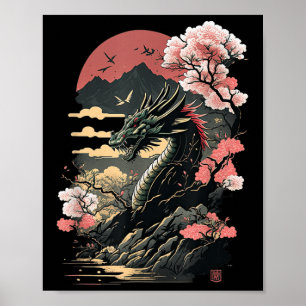 Japanese Aesthetic Dragon Japanese Art Japan Tatto Poster