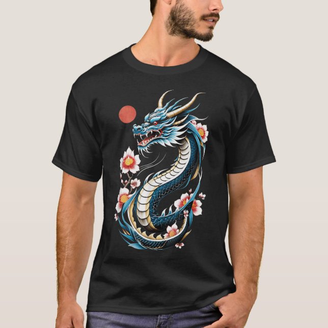 Japanese Aesthetic Dragon Japanese Art Japan Tatto T-Shirt (Front)