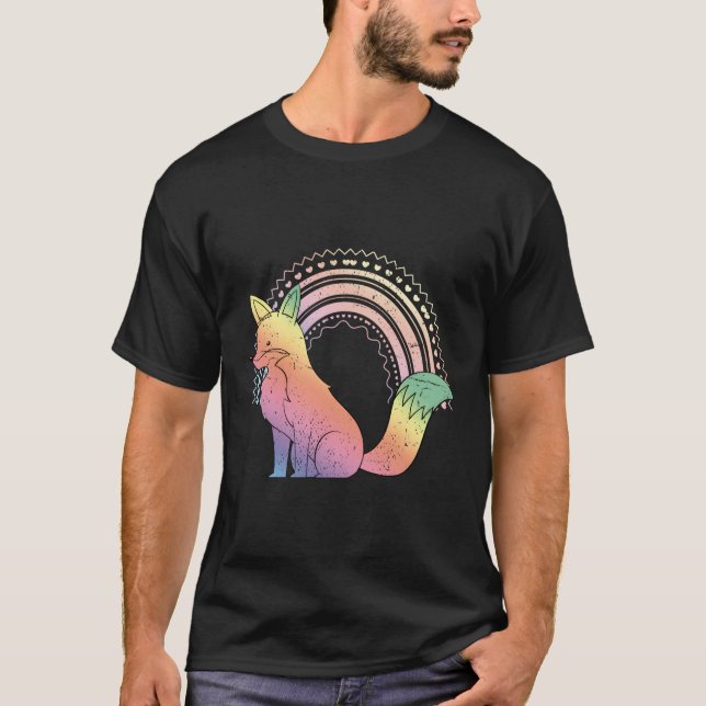 Japanese Aesthetic Ga Animal Rainbow Pastel Goth F T-Shirt (Front)