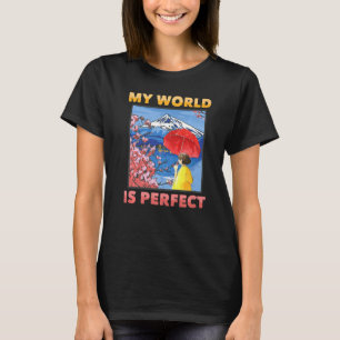 Japanese Aesthetic My World Is Perfect Cherry Bl T-Shirt
