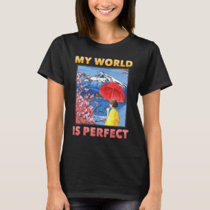Japanese Aesthetic My World Is Perfect Cherry Bl T-Shirt