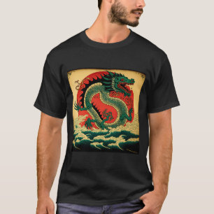 Japanese Aesthetic Red Dragon Symbol Kanji Japan T-Shirt
