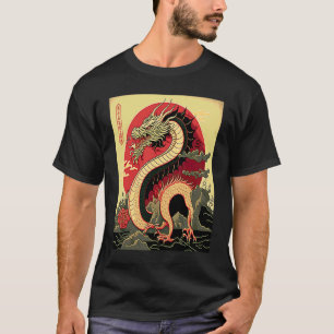 Japanese Aesthetic Red Dragon Symbol Kanji Japan T-Shirt