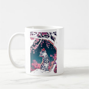 Japanese Aesthetic Sakura Cherry Blossoms cute cat Coffee Mug