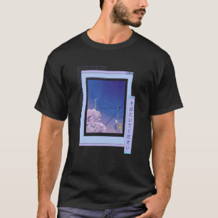 Japanese Aesthetic Sakura Night Scene Sky T-Shirt