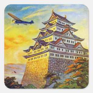 Japanese Air Transport with Pagoda Square Sticker