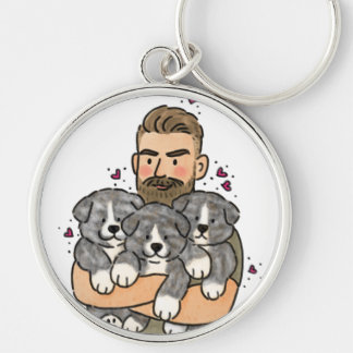 Japanese Akita Inu Brindle Key Ring