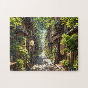 Japanese Alley in Summer Greenery 252-Piece Jigsaw Puzzle