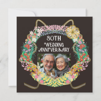 Japanese and Asian flower ring with Mizuhiki Thank You Card