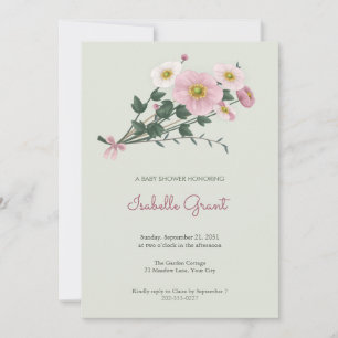 Japanese Anemone Bundle Baby Shower Invitation
