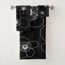 Japanese Anemones on Black 