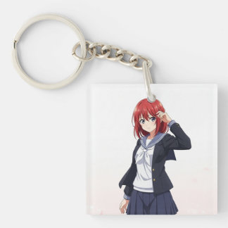 Japanese animated female characters key ring