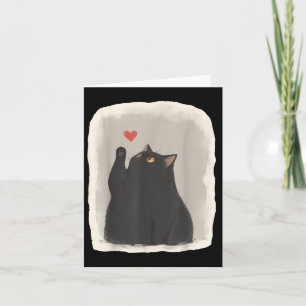 Japanese Anime Cute Cat Heart Kawaii Black Cat Hea Card
