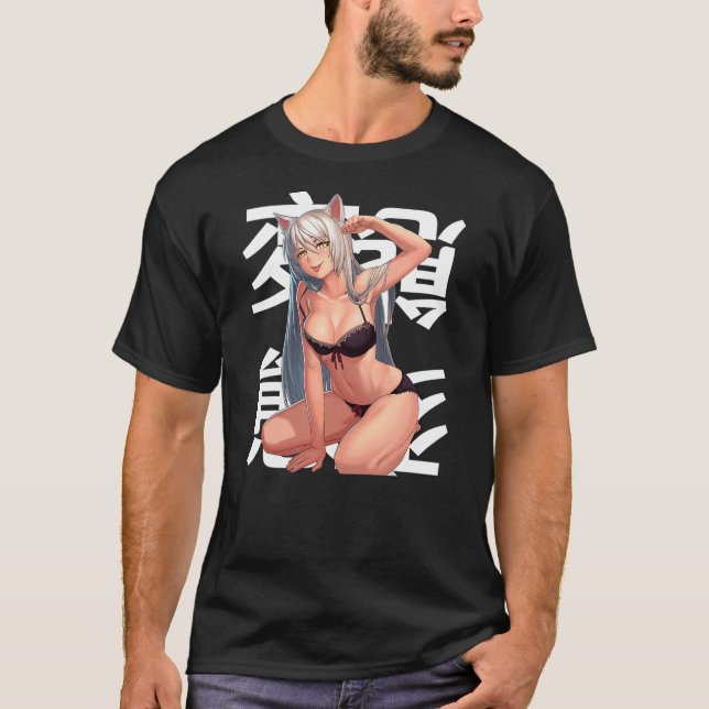 Japanese Anime Cute Kawaii Fox Lewd Waifu T-Shirt (Front)