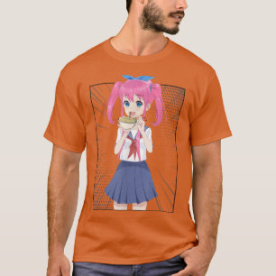 Japanese Anime Girl Eating Ramen Noodle Women Men T-Shirt