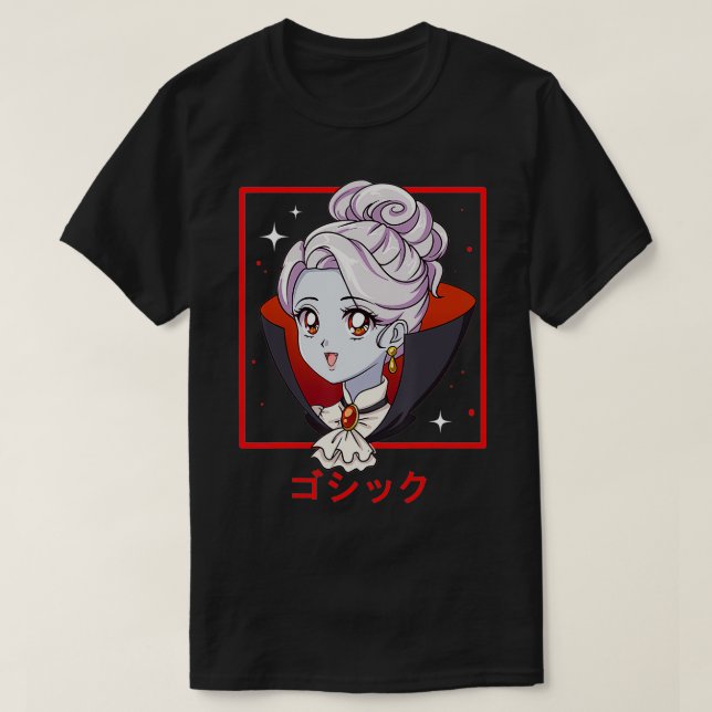 Japanese Anime Girl Punk Evil Manga  Pastel Menher T-Shirt (Design Front)